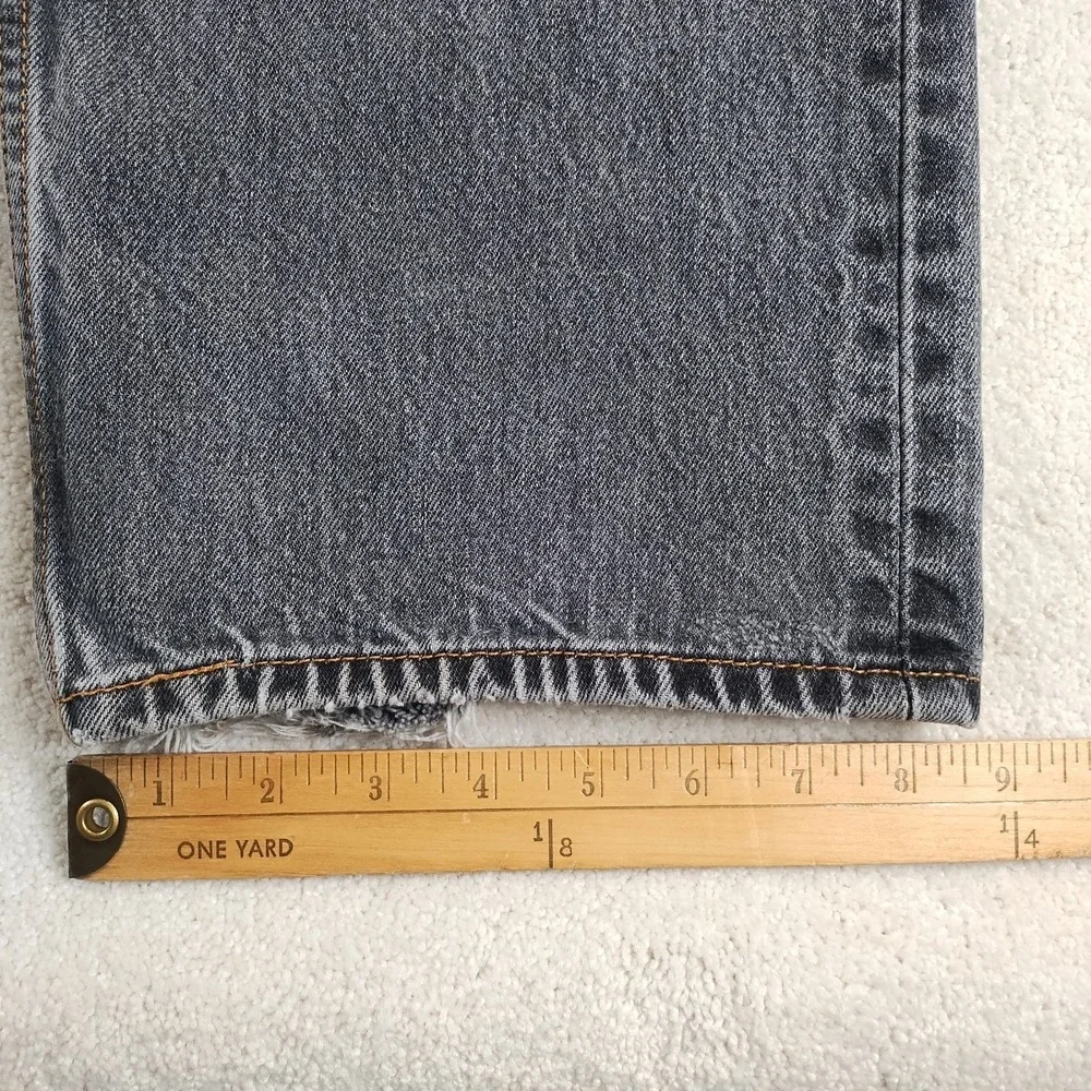 VTG Levi's 501 Jeans Men's 39x30 Black Button Fly Faded Distressed Grunge 90's